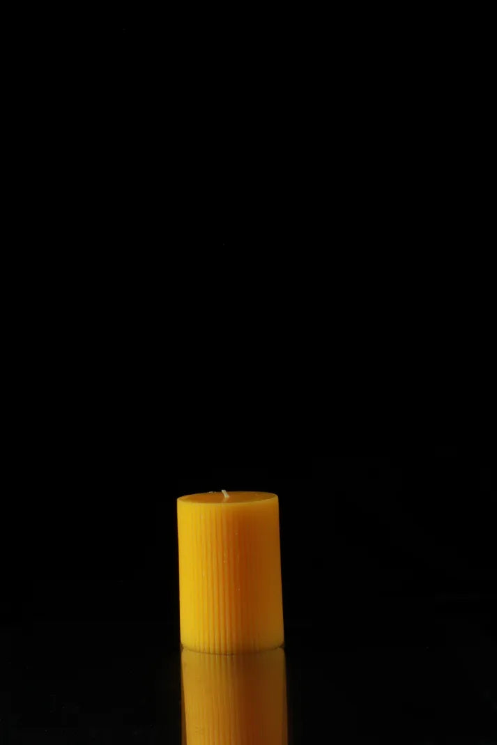 Ribbed Pillar Small Yellow